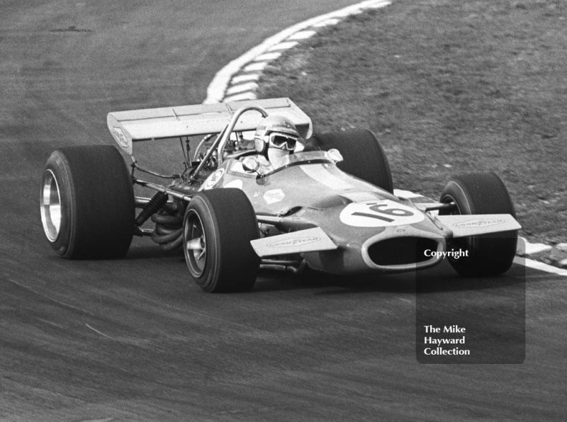 Jack Brabham, Brabham BT33, at Bottom Bend, Formula One Race of Champions, Brands Hatch, 1970
