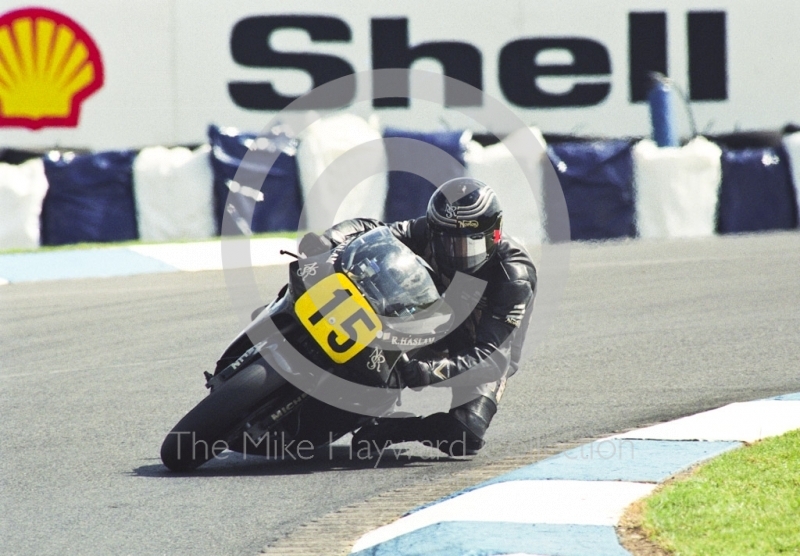 Ron Haslam, JPS Norton, Donington Park, British Grand Prix 1991.