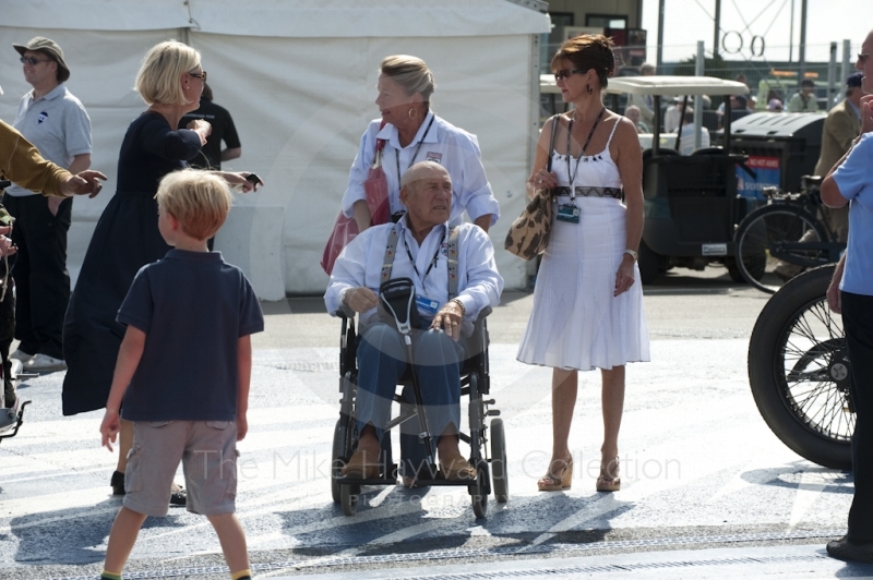 Sir Stirling Moss and wife Susie in the paddock, Silverstone Classic 2010