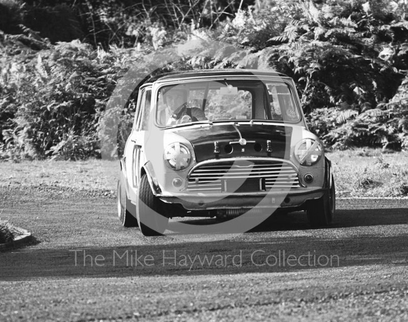 J Francis, Mini Cooper S, 13th National Loton Park Speed Hill Climb meeting, September 1968.