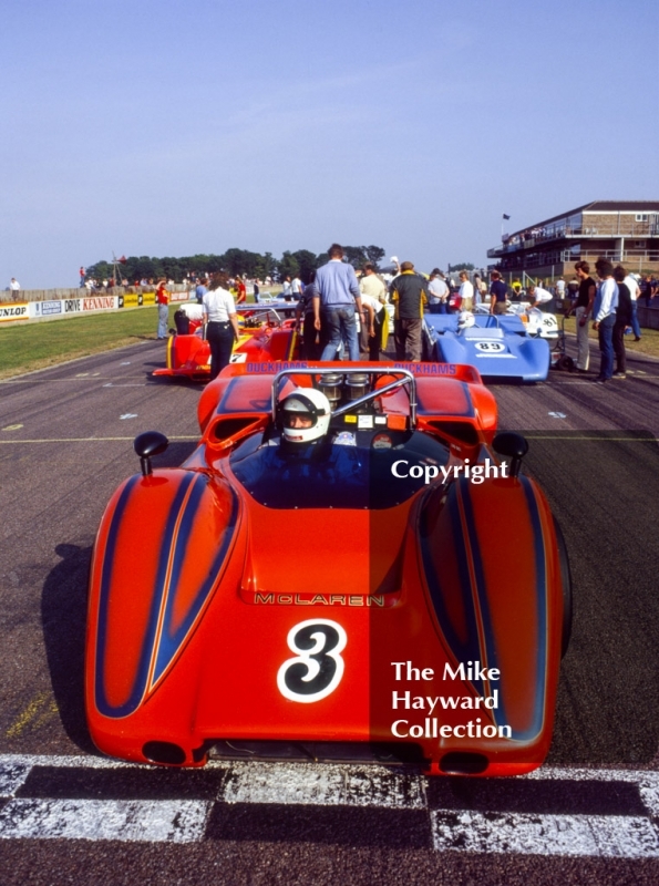 David Franklin, Huntsman Garage McLaren M6B Chevrolet, Atlantic Computer Historic GT Championship, Donington, August, 1983
