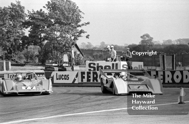 Ted Williams, Redland Motor House Can-Am March 707 Chevrolet, John Fulston, McLaren M8D, Atlantic Computer Historic GT Championship, Historic Championships Meeting, Donington Park, 1983.
