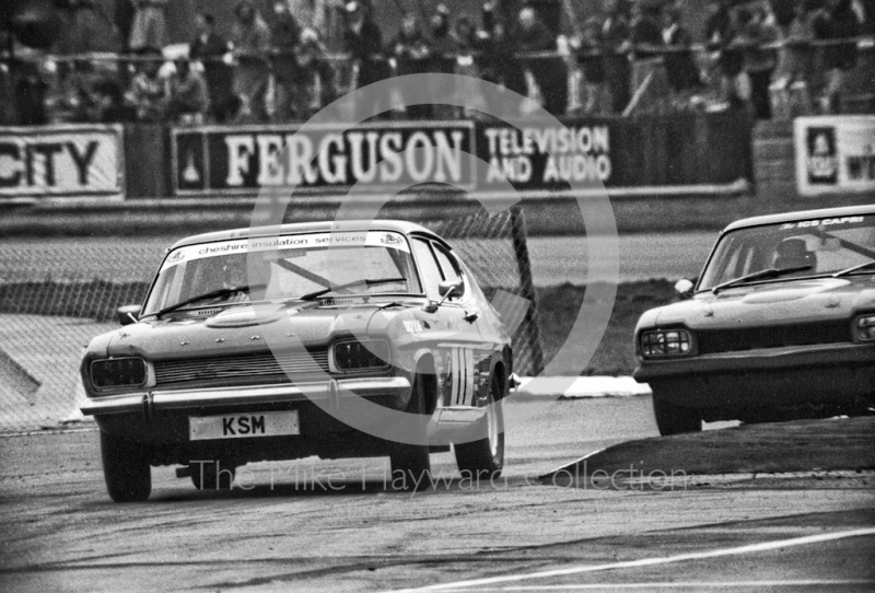 Marc Smith, Ford Capri, Britax Production Saloon Car Race, European F2 Championship meeting, Silverstone 1975.
