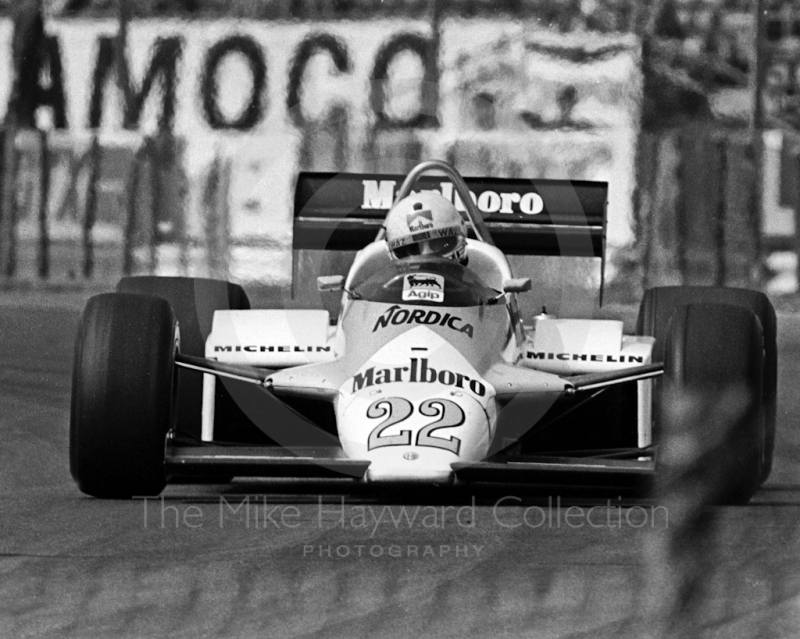 Andrea de Cesaris, Alfa Romeo 182, 8th place, British Grand Prix, Silverstone, 1983
