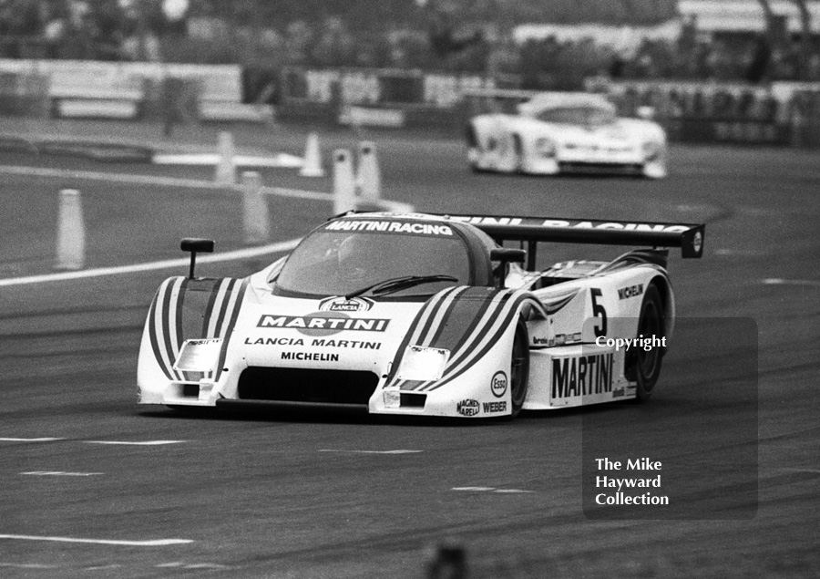 Mauro Baldi/Bob Wollek, Lancia LC2, heading for 4th place, World Endurance Championship, 1985&nbsp;Grand Prix International 1000km meeting, Silverstone.
