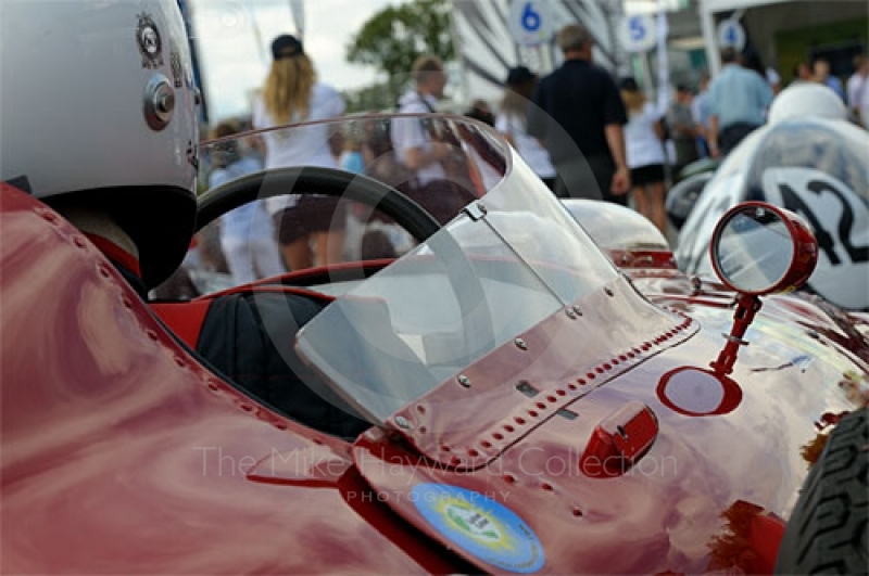 Tony Smith, 1960 Ferrari Dino, in the paddock prior to the HGPCA pre-1966 Grand Prix Cars Race, Silverstone Classic 2009. 