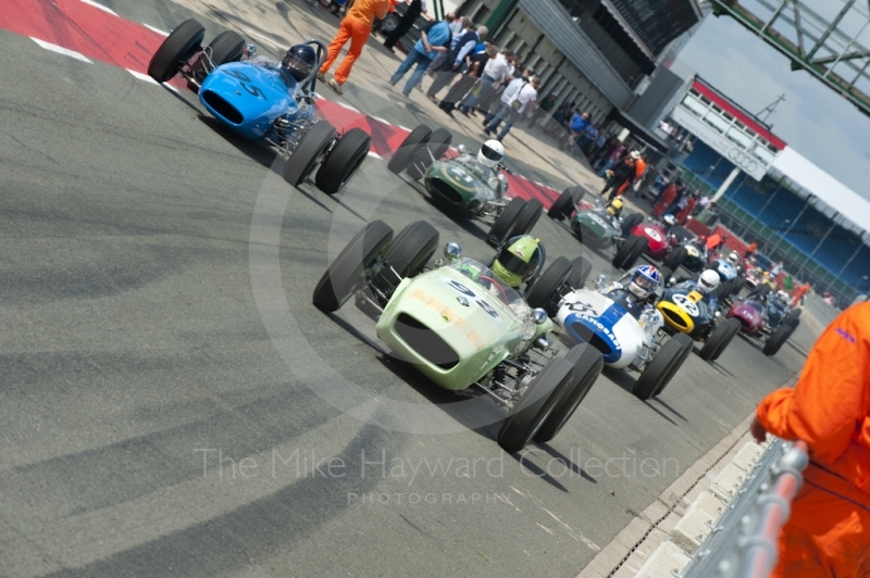 Rudolf Ernst, 1961 Lotus 18, and William l'Anson, 1964 Brabham BT10,  Silverstone Classic 2010