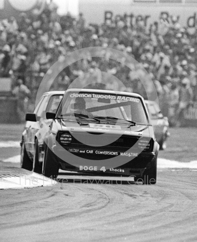 Alan Minshaw, Demon Tweeks VW Golf, Trimoco British Saloon Car Championship race, British Grand Prix, Silverstone, 1983.
