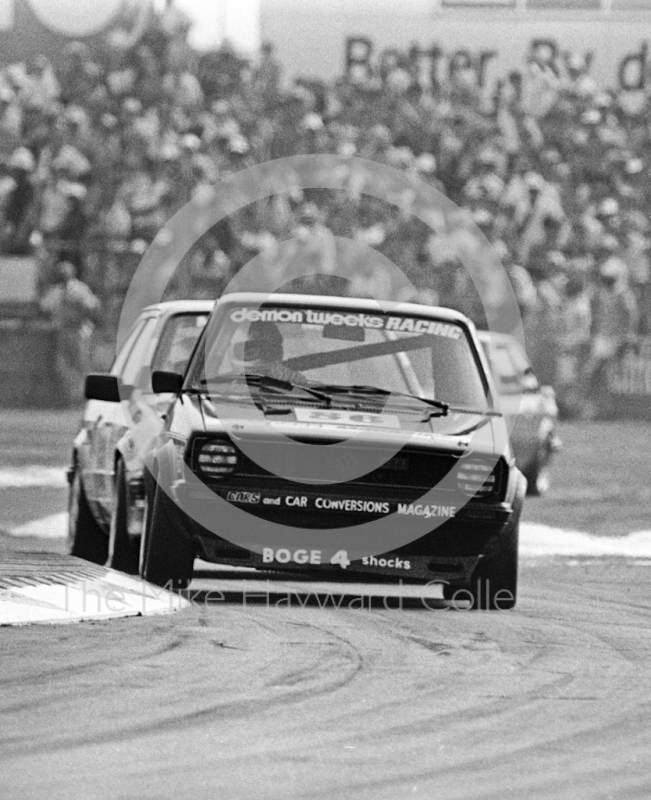 Alan Minshaw, Demon Tweeks VW Golf, Trimoco British Saloon Car Championship race, British Grand Prix, Silverstone, 1983.
