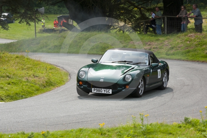 Mark Everett, TVR Chimaera, Hagley and District Light Car Club meeting, Loton Park Hill Climb, August 2012. 