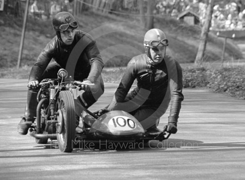 M Gearing and J Mattheson, Triumph 650, 39th National Open meeting, Prescott Hill Climb, 1969.