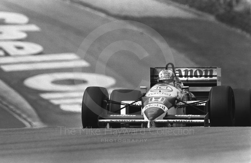 Nigel Mansell, Williams Honda, Brands Hatch, British Grand Prix 1986.

