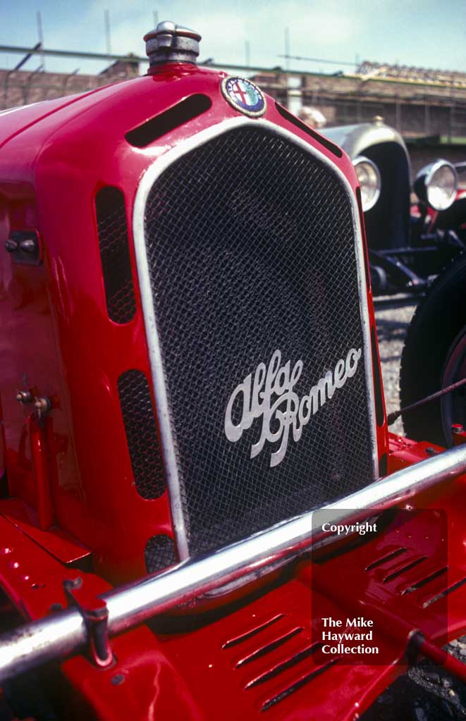 Alfa Romeo and Bentley in the paddock, VSCC Donington May 1979.
