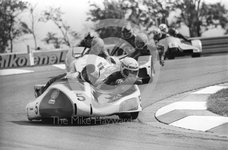 George Odell, John Player international sidecar race, Donington Park, April 1982.