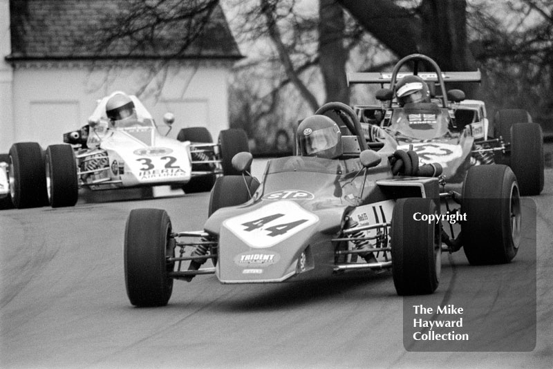 Bob Evans, Alan McKechnie, March 723, Ian Ashley, Chequered Flag Royale RP9, Mike Walker, Iberia Airlines Team Ensign F372, Oulton Park, 1972 John Player Formula 2 meeting.
