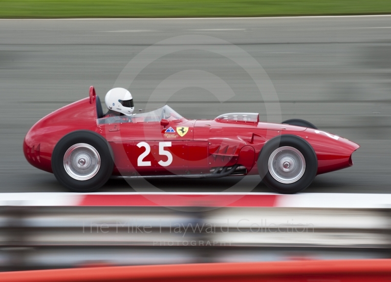 Tony Smith, 1960 Ferrari Dino, at Woodcote Corner, HGPCA Front Engine Grand Prix Cars, Silverstone Classic, 2010