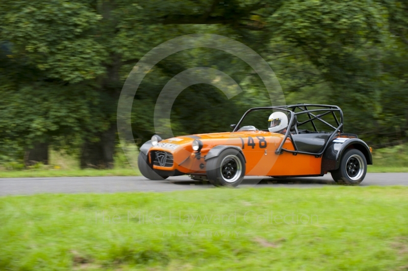 Simon Jenks, caterham CSR, Hagley and District Light Car Club meeting, Loton Park Hill Climb, August 2012. 