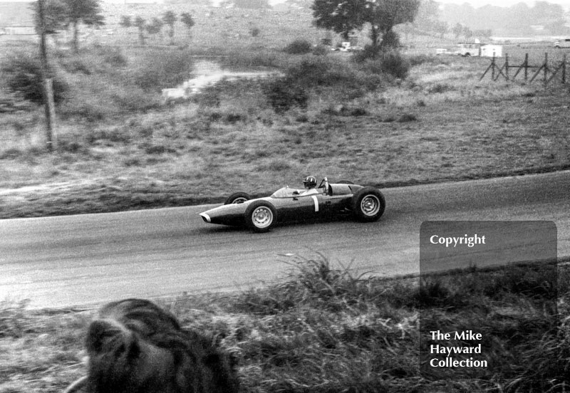 Graham Hill, BRM P57, 1963 Gold Cup, Oulton Park.
