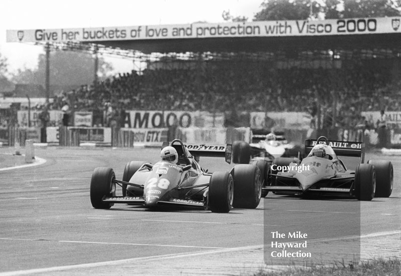 Alain Prost, Renault RE30, Rene Arnoux, Renault RE30, Silverstone, 1981 British Grand Prix.
