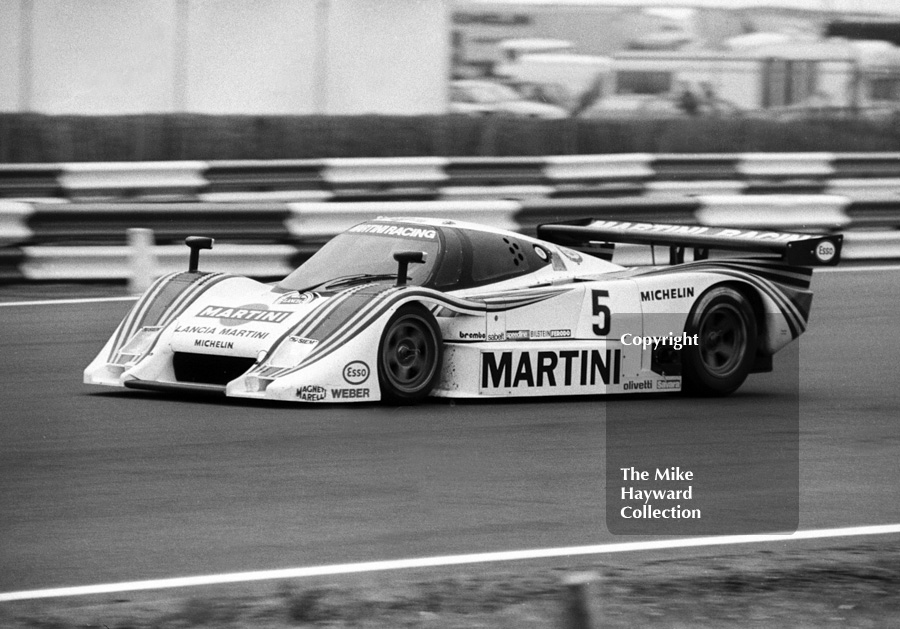 Mauro Baldi/Bob Wollek, Martini Lancia LC2, World Endurance Championship, 1985&nbsp;Grand Prix International 1000km meeting, Silverstone.
