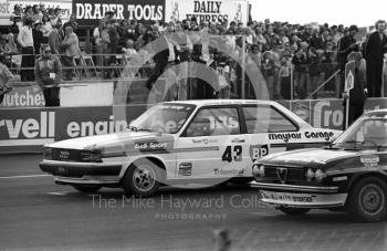 Stirling Moss, Audi, British Touring Car Championship round, 1981 British Grand Prix, Silverstone.
