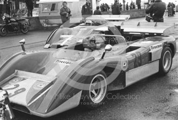 Franz Pesch, Gelo Racing Team McLaren M8E Chevrolet, Teddy Pilette, McLaren M8E, Silverstone, Super Sports 200 1972.
