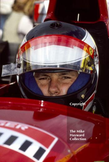 Gerhard Berger in the pits, Ferrari 412T2, Silverstone, 1995 British Grand Prix
