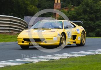 Barnett Fletcher driving a Ferrari F355 round Lodge Corner, Oulton Park, during the Pirelli Ferrari Maranello Challenge, August 2001.
