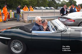 Roy Salvadori, left, and Jack Brabham, E type Jaguar, Oulton Park Gold Cup 2004.