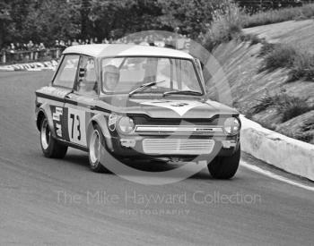 Jeff Ward, Hillman Imp, Hepolite Glacier Saloon Race, Mallory Park, 1971
