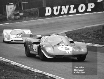 Mike Parkes/Herbert Muller Ferrari 512S and Vic Elford/Denny Hulme Porsche 917, BOAC 1000kms, Brands Hatch, 1970.
