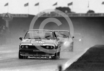 Giorgio Francia/Lella Lombardi, Alfa Romeo GTV, 10th overall, 1st div 2, Istel Tourist Trophy, European Touring Car Championship, Silverstone, 1984
