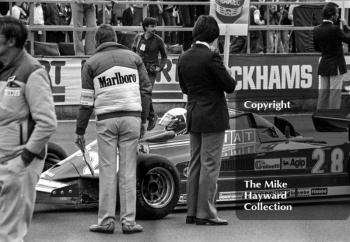 Didier Pironi on the grid, Ferrari 126CK, Silverstone, 1981 British Grand Prix.
