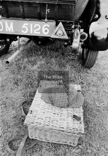 Picnic basket at the ready, 1969 VSCC Richard Seaman Trophies meeting, Oulton Park.