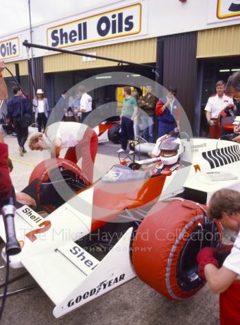 Alain Prost, Marlboro McLaren-TAG, British Grand Prix, Silverstone, 1987.
