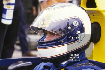 Jonathan Palmer, Tyrrell 018 in the pits, British Grand Prix, Silverstone, 1989.