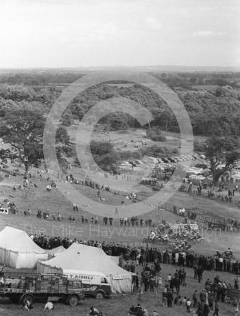 Start of a solo race from the top of the hill, 1966 motocross meeting, Hawkstone.