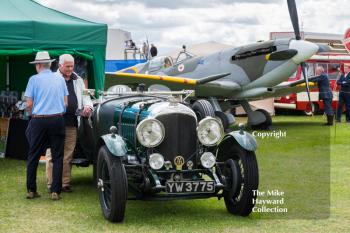 1928 4.5 litre Bentley and Spitfire at the 2016 Silverstone Classic.
