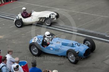 Klaus Lehr, 1948 Talbot Lago T26C, and Geoffrey O'Connell, 1953 Cooper Bristol Mk 2, HGPCA pre-61 GP cars, Silverstone Classic, 2010