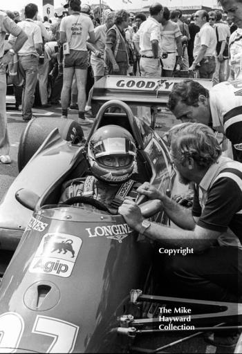 Patrick Tambay, Ferrari 126C3, on the grid, 1983 British Grand Prix, Silverstone.
