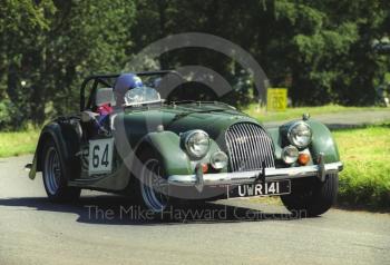 Dave Mason, Morgan 4/4, reg no UWR 141, Hagley and District Light Car Club meeting, Loton Park Hill Climb, July 2000.