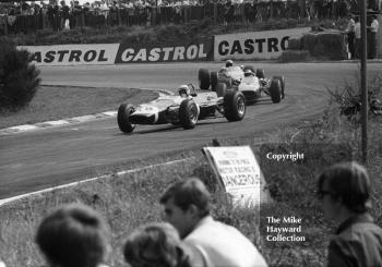 Brian Redman, David Bridges Lola T100 Ford (SL/100/4), followed by Piers Courage, John Coombs, McLaren, M4A, Guards European F2 Championship, Brands Hatch, 1967.
