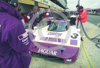 Martin Brundle, Alain Ferte Jaguar XJR-11, Shell BDRC Empire Trophy, Round 3 of the World Sports Prototype Championship, Silverstone, 1990.
