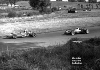 David Porter, Lotus 27, Clive Baker, Brabham BT6, Oulton Park Gold Cup, 1964.
