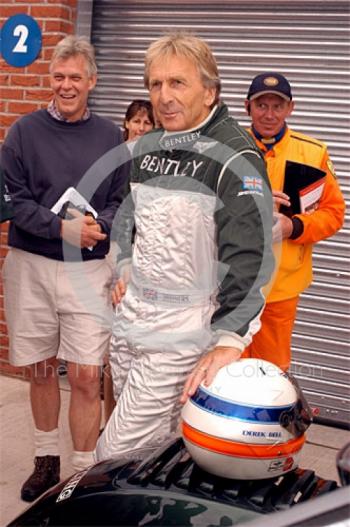 Derek Bell in the pits, Oulton Park Gold Cup, 2003