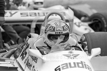 Alan Jones, Saudia Leyland Williams FW07C Cosworth V8, Silverstone, British Grand Prix 1981.

