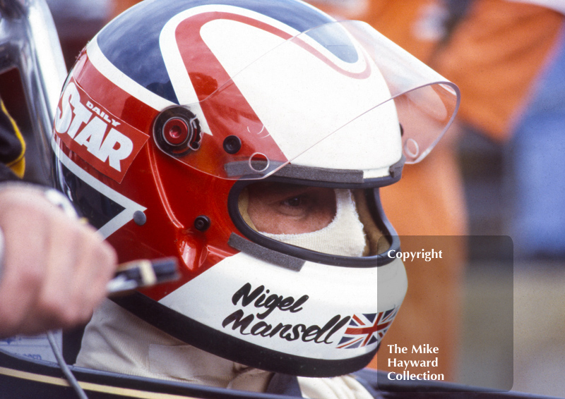 Nigel Mansell in the pits, Silverstone, 1981 British Grand Prix.