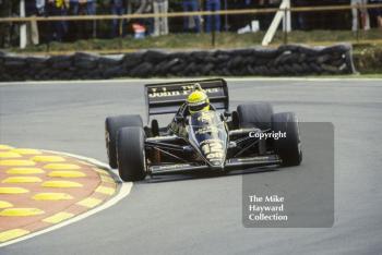 Ayrton Senna, Lotus 97T, Brands Hatch, 1985 European Grand Prix.
