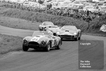 Sir John Whitmore, Alan Mann, Shelby Cobra, Mike Salmon, Dawnay Racing Ferrari 250 GTO, David Hobbs, Harold Young Lola T70, 1965 Tourist Trophy, Oulton Park.
