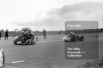 Sidecar action, Perton, 1963, Perton Airfield, South Staffordshire.